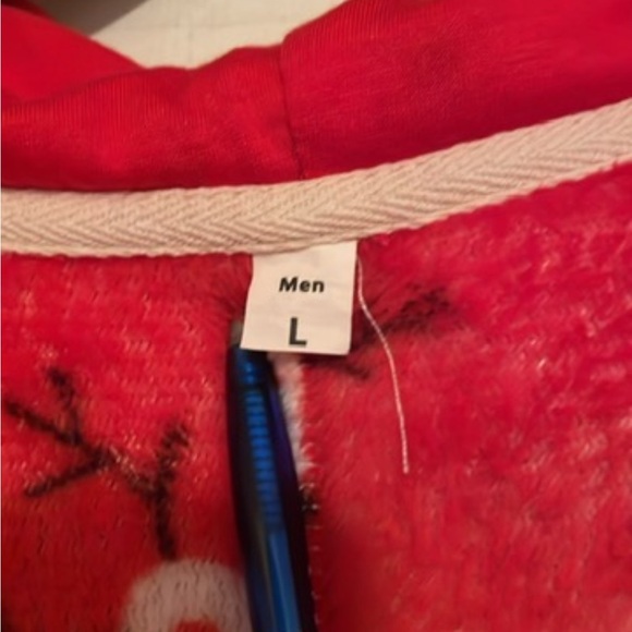 Men’s Large Reindeer One Piece PJ w/ Hood and a Hooded Back Drop.NWOT - Picture 4 of 8